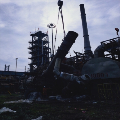 DN800煙酸管道吊裝拆裝